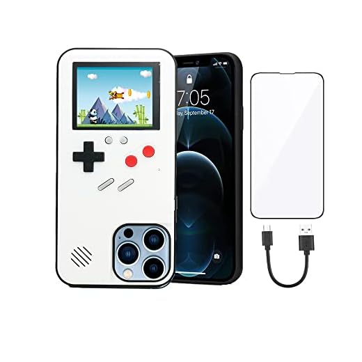 KJArrow Gameboy Case for iPhone 12 Pro Max, Funny Game Console Case for Men and Women, Playable Gaming Case for iPhone 12 Pro Max White