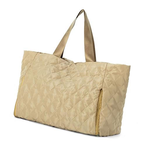 Travel Bag for Women Quilted Fitness Bag Large Capacity Overnight Bag Trendy Shoulder Bag Weekends Bag Top Handle Handbag