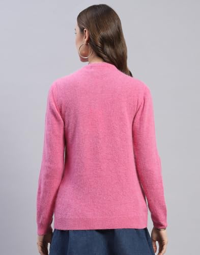 Image of Monte Carlo Women Regular Fit Full Sleeve Solid Round Neck Winter Cardigan (Pack of 1)