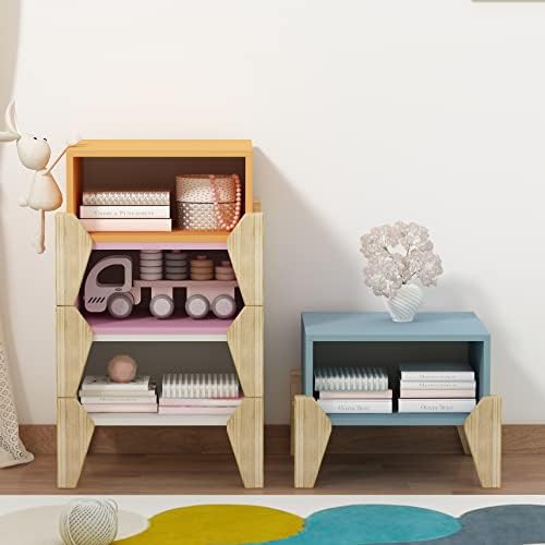 SANYOAC DIY Kids Bookshelf, Kids Bedroom Storage Organizer, Cute Bookshelf for Kids, Kids Bookcase Rack, Kid's Multi Bookshelf Daycare Furniture for Playroom