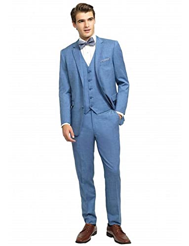 Smoking 3 pièces pour hommes à revers et fente style journal pour fête