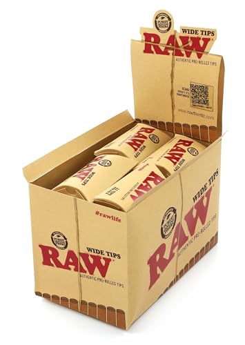 Raw Pre-Rolled Tips - 20 Pack Box (21 Tips Per Pack) Total 420 tips - Quicker and Efficient Rolling
