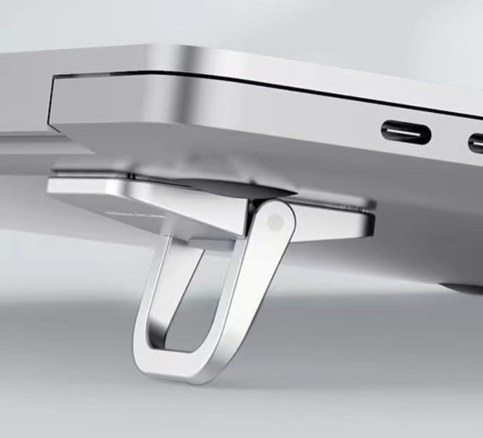 Portable Metal Laptop Stand & Keyboard Base | Heat Dissipating Heightening Bracket with Dual-Gear Adjustable Silver Design Foldable 9 41mb8 qPIqL