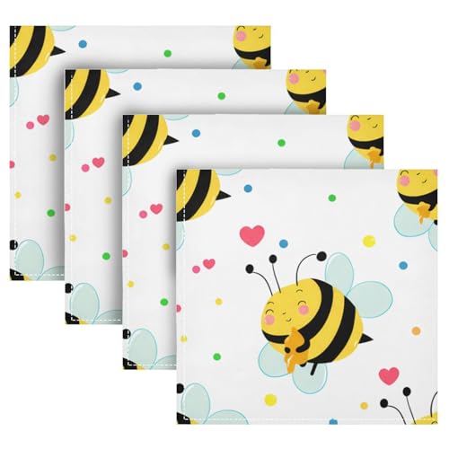 Servilletas de Tela YETTASBIN Cute Bees 20 x 20 Pulg miniatura 5