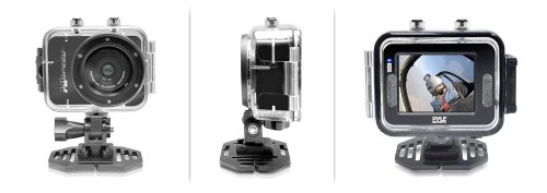 Image of Hi Speed Sports Action Camera - HD 1080P Mini Camcorder w / 12 MP Cam, 2.4 inch Touch Screen USB SD Card HDMI, Battery - Waterproof Case, USB cable, Wireless Remote Control, Mount - Pyle PSCHD60BK (Black)