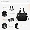 DEEVORCA Sac À Main Femme Multipoches – Sac Bandoulière Fourre-Tout en Nylon Imperméable avec Grande Capacité Et Compartiments Multiples – Idéal pour Voyage, Travail, Quotidien (Noir Classique,L) #4