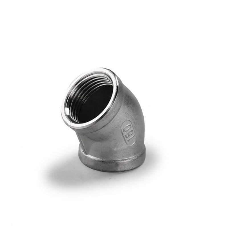 Codos BSP, Codo de 45 Grados Acero Inoxidable 304 con Rosca Hembra 1/4'' a 2'', DN8-DN50, Conector unión SS304(1")