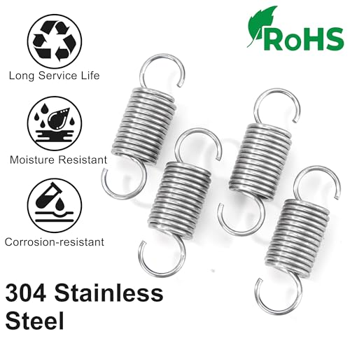 GUNGY Zugfedern mit Haken Edelstahl Zugfeder Spannfeder 30mm Außendurchmesser 10mm Drahtdurchmesser 1,1 mm Maximale Zugkraft 2,37kg 1,1x10x30mm 4 Stück