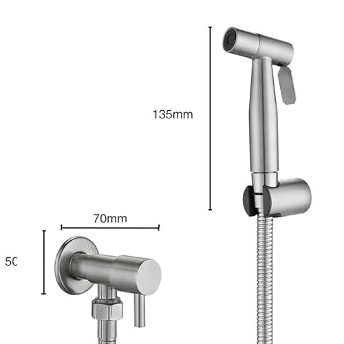 Ducha Higiênica 1/4 Volta Luxo Prata Gatilho Inoxidável 304 - Brinovar