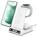 leQuiven for Samsung Charging Station with Clock, Samsung Wireless Charger for Samsung S23 Ultra/S23+/S22 Ultra/S22/Z Fold 4, Samsung Watch Charger for Galaxy Watch 5/5 Pro/4/3/Active 2, Samsung Buds