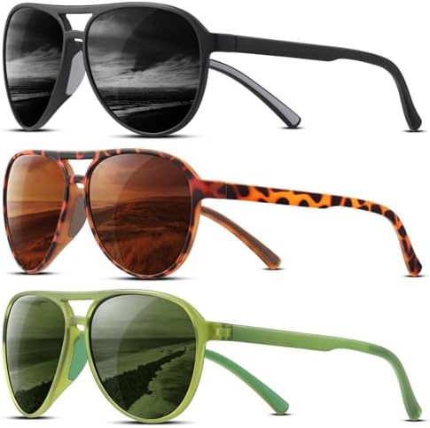 KUGUAOK Polarized Aviator Sunglasses for Women Men Sports Style UV400 Protection Running Sun Glasses Vintage Trendy Shades