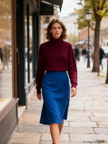 Image of SANGTREE Women's Turtleneck Sweaters Long Sleeve Pullover Tops | Breathable and Lightweight Fall Winter Fashion Outfit.Perfect for Daily,Office,Vacations,Holiday,Family Gatherings Etc.