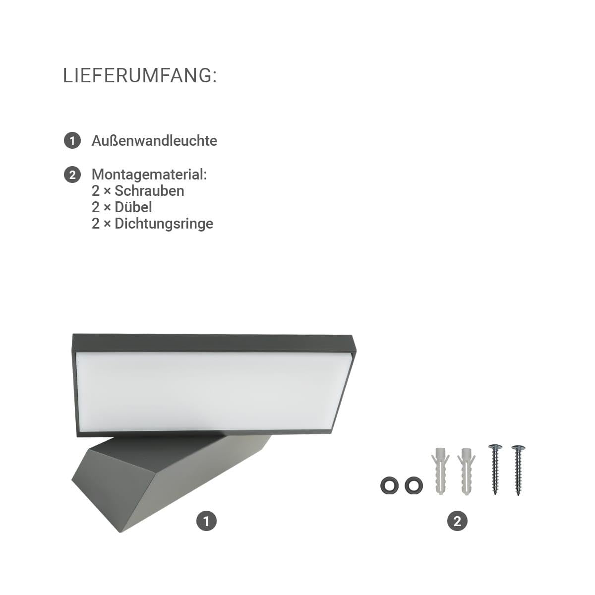 LongLife LED Außenwandleuchte Angle 13W neutralweiß 4000k IP65 anthrazit