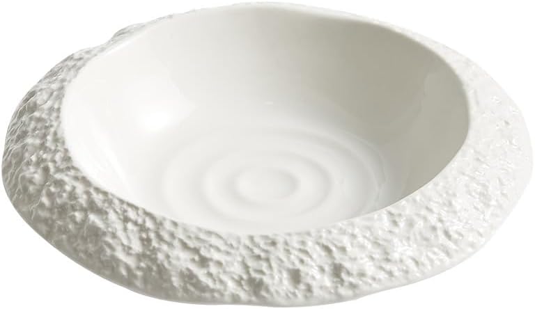 Dessert Plates Ceramic Plate Household Dish Creative Hotel Restaurant Tableware White Dinner Plate Snack Plate Dessert Plate(Large)