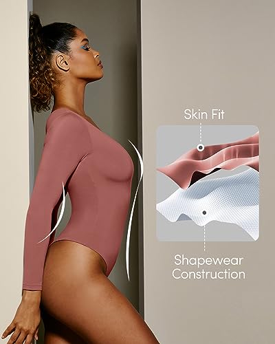 Image of IUGA Bodysuits for Women Tummy Control Body Suits for Womens Compression Slimming Thong Bodysuit V Neck