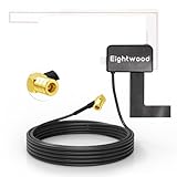 Eightwood Active DAB+ Autoradio Antenne mit SMB Adapter und Glashalter - 3m Verlängerungskabel kompatibel für Pioneer, Clarion, Kenwood, Alpine MEHRWEG