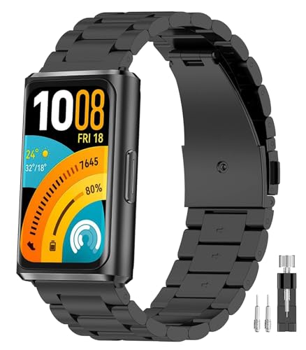 [ULIGADUO] �����p�x���gFor HUAWEI Band 11 Pro/Aluminum Edition��p �E�H�b�`�o���h �y�ʃ`�^�������� (�u���b�N)