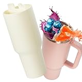 Stanley Cup Divider Drink Separator Silicone Liner, Compatible with Stanley Cup 40 oz, Inner Cup Tray for Stanley Accessories, Reusable Cup Divider for Party, Leisure, Sports (Cream)