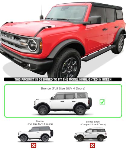 Estribos negros de acero inoxidable de 5 pulgadas para Ford Bronco miniatura 2