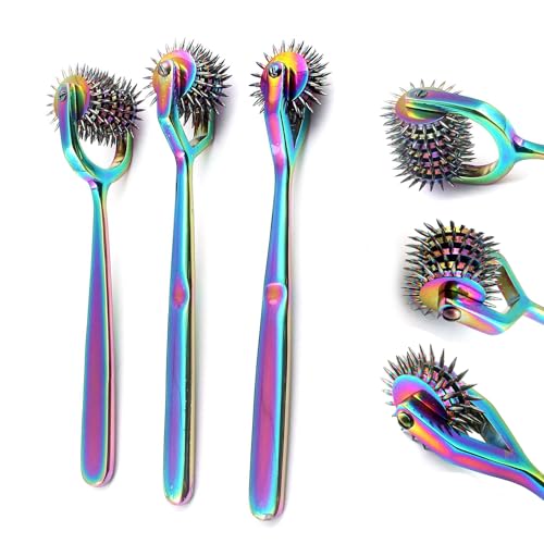 PRECISE CANADA: Set of 3 Wartenberg Pin Wheel Pinwheel 3, 5, 7 Head Multi Color Rainbow
