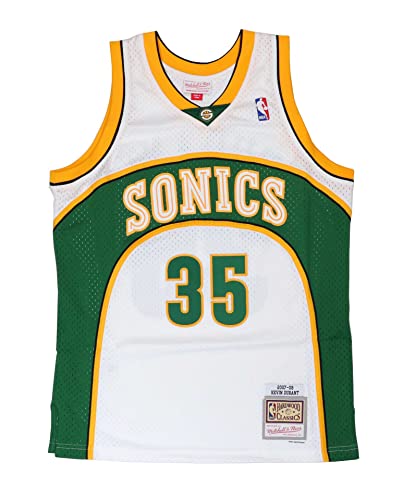 M&N Mixte Nba Swingman Maillot 2.0 Seattle Supersonics Kevin Durant T shirt, White / White, M EU