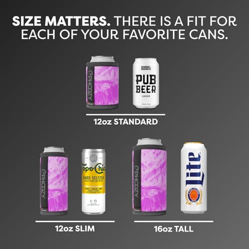 Image of PHOOZY Insulated Can Cooler for 12 oz Cans - Patented Drink Sleeve with NASA-Inspired Technology - Keeps Beer, Soda & Sparkling Water Cold Longer - Lightweight Outdoor Can Holder - Pink