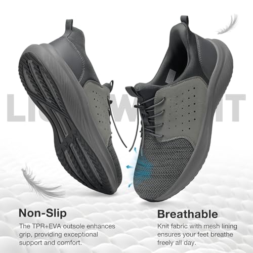 HEEZ Mens Slip On Fashion Sneakers Walking Shoes for Men Comfortable Breathable Casual Running Shoes3