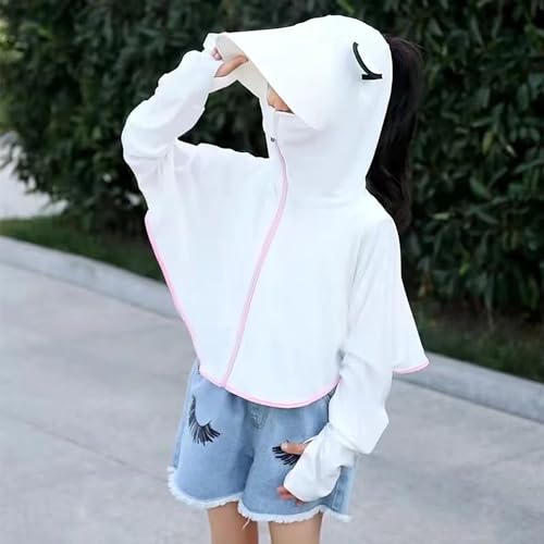 Kids Girls Boys Anti-𝐔v Shirt Hooded Sun 𝐏rotection Shawl Outdoor Cycling Driving Ice 𝐒ilk Sunscern3
