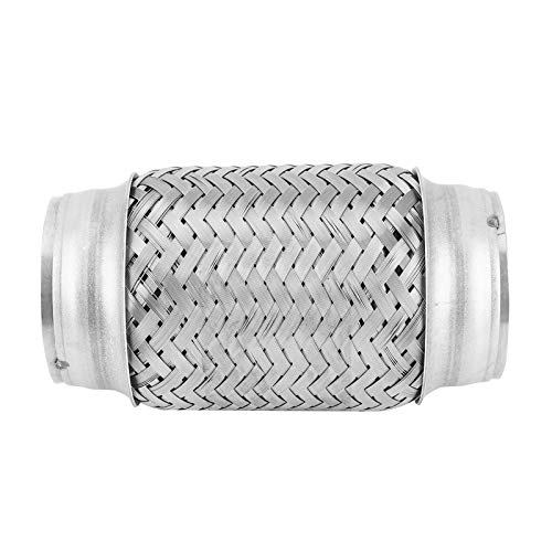 Tubo flexible de escape, tubo flexible de escape de 2,5 x 6 pulgadas, tubo de junta flexible corrugado de acero inoxidable, accesorio universal