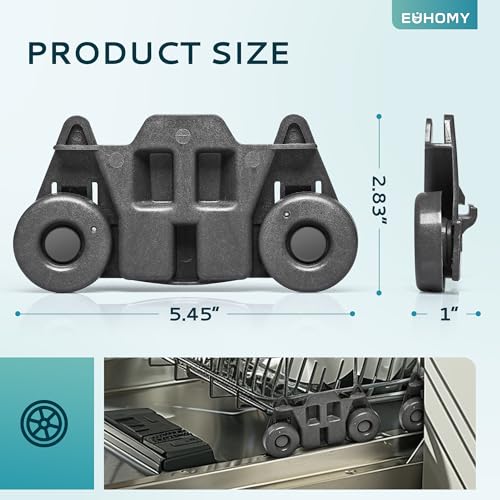 4 Pack W10195416 Dishwasher Wheels Lower Rack Wheels, Resisstant to Rust, Replacement Part for AP5983730 PS11722152 KDFE104DSS5 66513223N410, Upgraded Dishwasher Rack Wheels (Packs of 4)