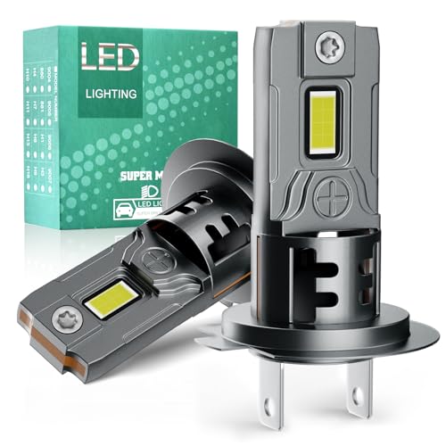 Qoope H7 Fog Light, 12V 11,000LM H7 LED Bulb Super Bright 6000K White 1:1 Plug and Play H7 Light Bulbs,Pack of 2 H7-1 P