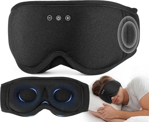 LC-dolida Antifaz para dormir 3D Bluetooth con auriculares, totalmente opaco y suave