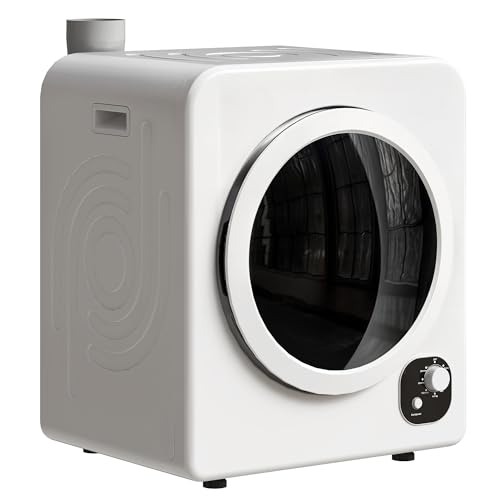 HOMCOM 120V Portable Clothes Dryer, 1300W Compact Front Load Laundry Dryer Machine 3.3 Cu. Ft. with Stainless Steel Tub & 4 Automatic Drying Mode for Apartment, RVs, Dorms, White