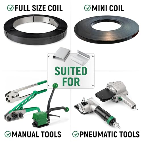 Paclord 3/4" Open Seals for Steel Strapping, Pack of 1000 - Heavy-Duty Metal Clips for Securing Heavy Loads, Pallets, Packaging - Sturdy Strap Clips for Steel Banding Jobs by Paclord - Image 5
