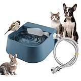 Lesypet Dog Automatic Waterer 67 OZ(2L) Auto Fill Water Bowl with Water Hose for Chicken Livestock Animal, Blue