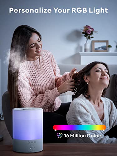 Vocolinc Smart Cool Mist Humidifiers For Bedroom, 2.5L Humidifier With Auto-Target, Child Lock, 16 Million Color, Humidifier For Plants, Work With Apple Homekit Home, Alexa, Google #TOP2