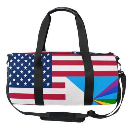 Bolsa redonda Light Peace con bandera de EE. UU. y correa de cincha para fitness
