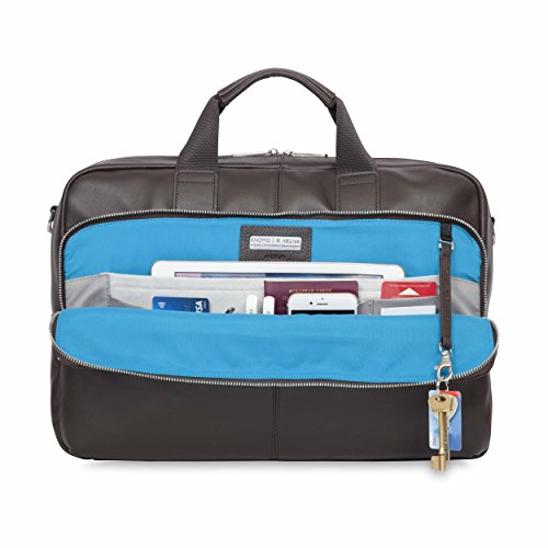 Knomo Luggage Men's Brompton Classic Amesbury Full Leather Double Zip Brief 15"-Brown, One Size #TOP3