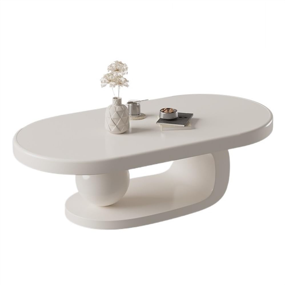 Stoliki centralne Nowoczesny minimalistyczny owalny stolik kawowy z litego drewna, luksusowe meble do salonu, oszczędzający miejsce design dla małych domów Stolik boczny(120cm)