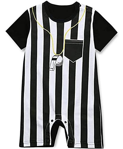 Image of FANCYKIDS Baby Infant Newborn Boys Girls Cotton Sports Referee Team Shirt For Cute Casual Onesie Bodysuit Outfit