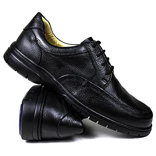 Sapato Social Masculino Confort Floater Bico Redondo Couro cor:Preto;Tamanho:42