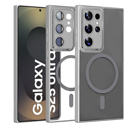 Image of VONZEE PC,TPU Magnetic for Samsung S25 Ultra 5g Case,Upgraded Full Camera Protection,Compatible with Magsafe,Drop Protection,Clear Transparent Back Bumper for Samsung S25 Ultra 5G(Lavender Grey)