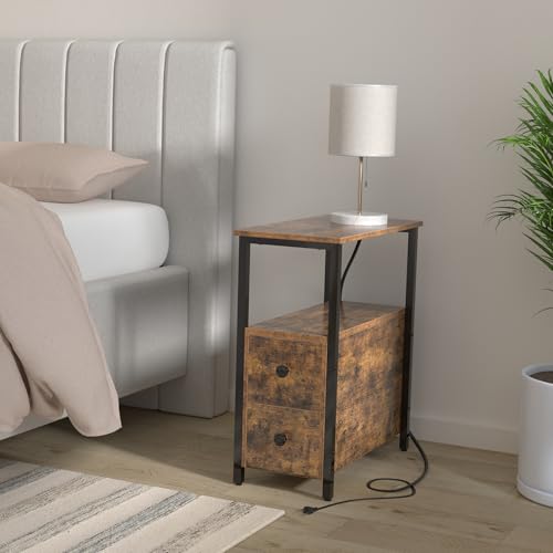 Rolanstar ED003-YW-RR-VC End Table With Charging Station thumb #1