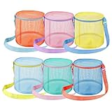 Rurunklee Bolsa de playa para conchas, bolsa de playa para niños, resistente y a prueba de, bolsa de hombro plegable para mujer, bolsa de viaje de malla para viajes familiares, camping, natación