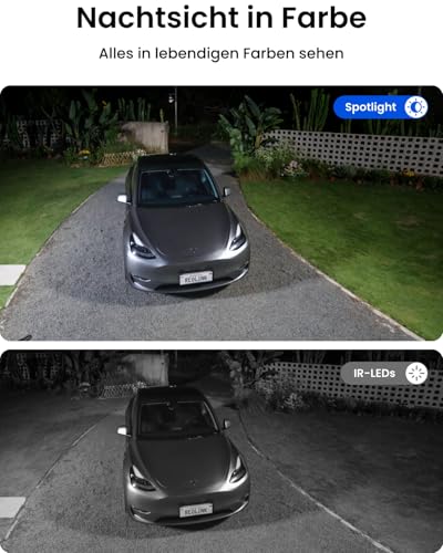 Reolink 4K+ Ultra HD 12MP PoE Überwachungskamera Aussen mit Strahler, Menschen-/Fahrzeugerkennung, Farbnachtsicht, Zwei-Wege-Audio, Bewegungswarnungen, RLC-1212A