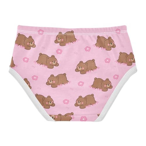 Cute Bear Flowers Floral Pink Toddler Girls's Underwear 2T 23022392