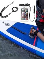 Surf SUP Board Leine,sup Leine,Kajak Paddel Leine,Anti-verschränkung Und Elastisch Dehnbar Surfboard Leash,Aufgerollte TPU Stand Up Paddle Board Fesselriemen Fußschlaufe, mit wasserdichte Handytasche