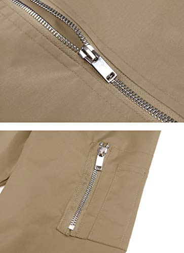 KEFITEVD Heren licht dun bomberjack met mouwzak blouson jas overgangsjas opstaande kraag US pilotenjas met binnenzak - Image 6