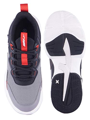 FURO Lace Up Comfortable Stylish Outdoor Running Sports Shoes for Men R1046 Grey