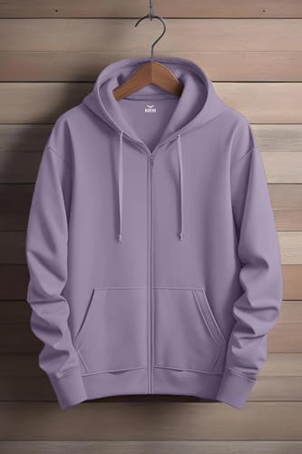 Image of Nobero Classic Zipper Hoodie for Men | Zip Up Hoodies for Men | Regular Fit | Full Zip Closure | Drawstring Hood | Zipped Hooded Sweatshirt | Cotton Rich Zipper Fleece Hoodie